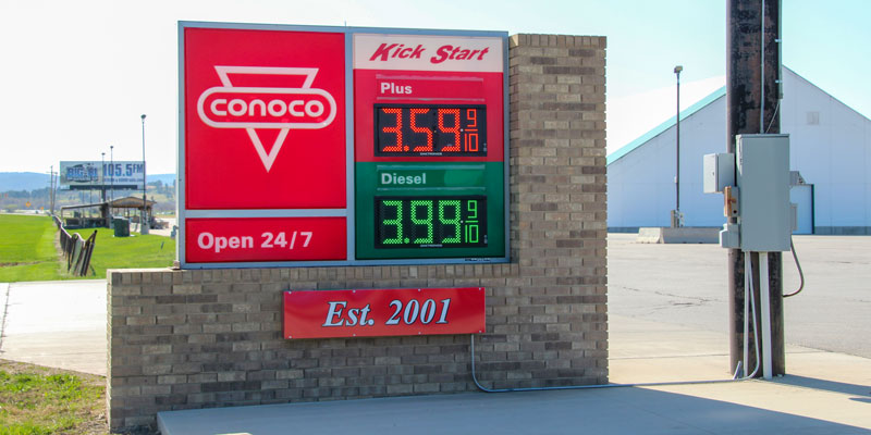 price digit display on marquee